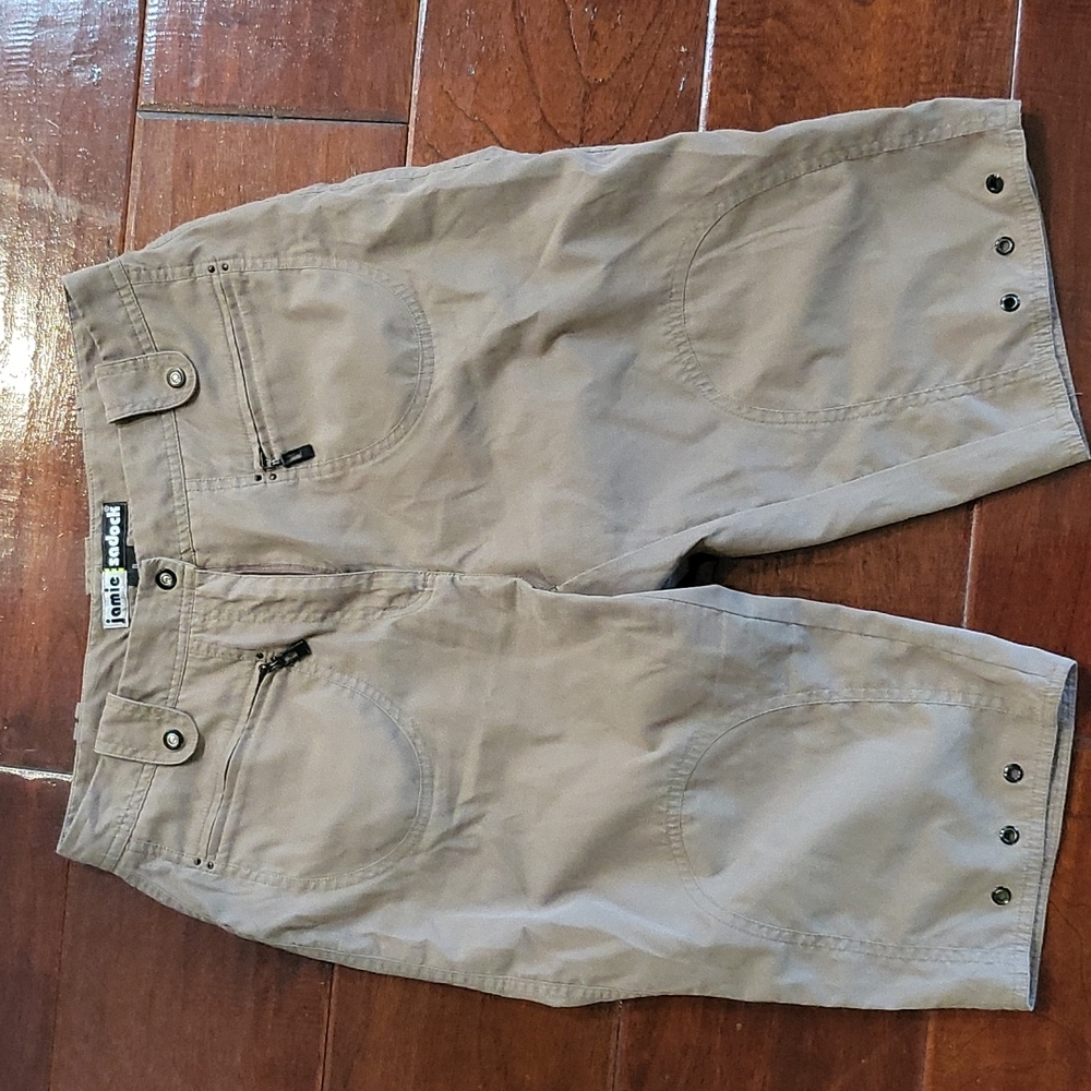 Jamie Sadock golf Capri pants Size 8 Brown Faux Suede - Picture 2 of 8